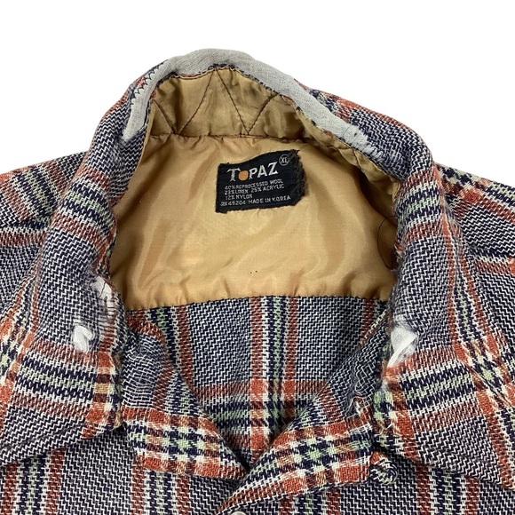 Vintage Topaz wool plaid short sleeve button front flannel - Picture 5 of 6